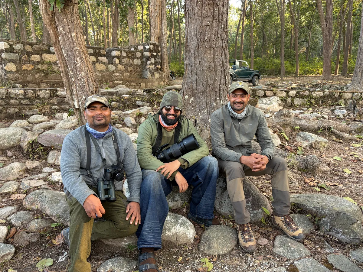 Krishna with his driver and guide at Jim Corbett